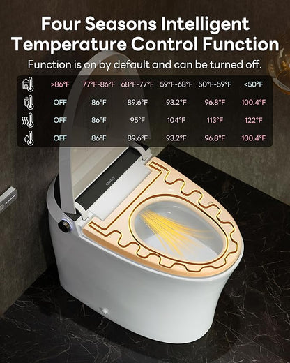 CANEST Smart Toilet with Bidet Built in, Auto Open Close Lid, ADA Height, Smart Temperature Control, Dual Flush with Tank, Heated Seat, Warm Dryer, Remote Control (TC-200GE NEW)