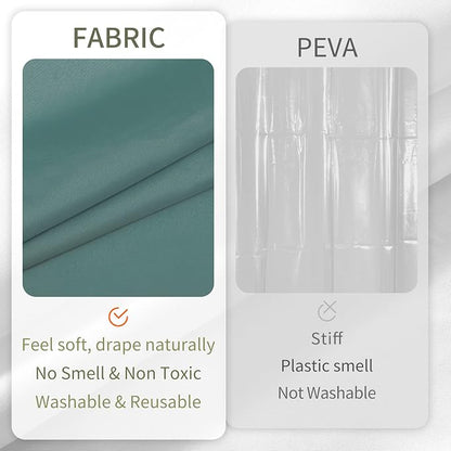ALYVIA SPRING Waterproof Fabric Shower Curtain or Liner Sea Teal, 72x72 | 3 Magnets, Soft Cloth & Hotel Quality, Machine Washable, Light-Weight, Standard Size
