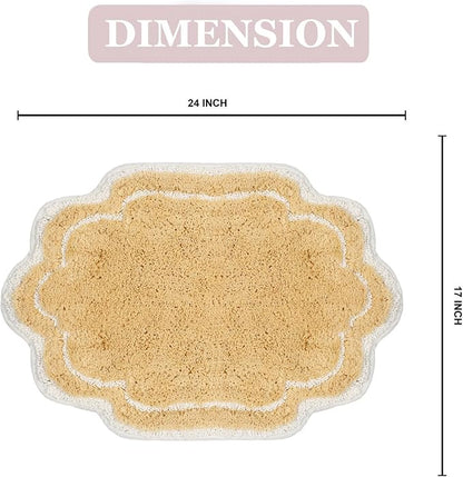 Home Weavers Allure Collection 100% Cotton Tufted Bathroom Rug, Soft and Absorbent Bath Rugs, Non-Slip Bath Carpet, Machine Wash Dry Bath Mats for Bathroom Floor, 17"x24" Bath Rug, Yellow