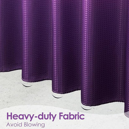 MitoVilla Purple Ombre Waffle Fabric Shower Curtain, Modern Waffle Weave Textured Shower Curtains for Luxury Rustic Bathroom Decor, Vintage Weighted Bathroom Shower Curtain, 72 x 72