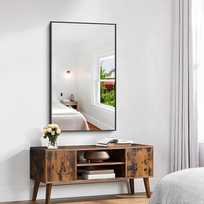 KOCUUY Bathroom Mirror, 24x40 Inch Black Mirror with Aluminum Metal Frame, Black Vanity Wall Mirror Modern Home Decor for Bathroom, Living Room, Farmhouse and Entryway, Hang Horizontal/Vertical