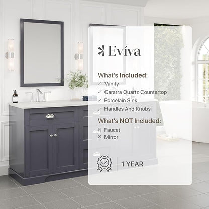 Epic 72 in. Charcoal Gray Double Sink Bathroom Vanity with White Carrara Quartz Countertop