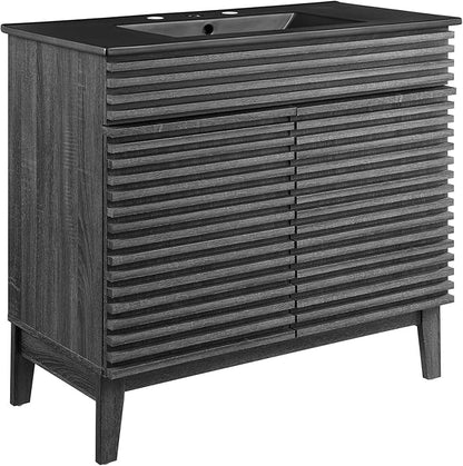 Modway Render 36" Bathroom Vanity in Charcoal Black