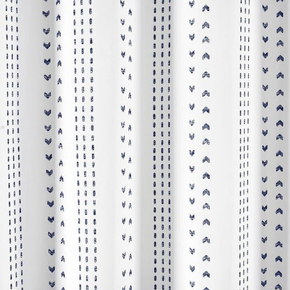 Lush Decor Hygge Stripe Shower Curtain, 72" x 72", Navy & White