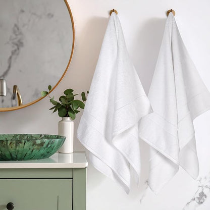Superior Egyptian Cotton Plush & Absorbent, Bath Towel Set of 2, White | Quick Dry, Soft Luxury Towel Set, Bath Essentials for Bathroom, Guest Bath, Spa, 2 Piece Bath, Madeline Towels