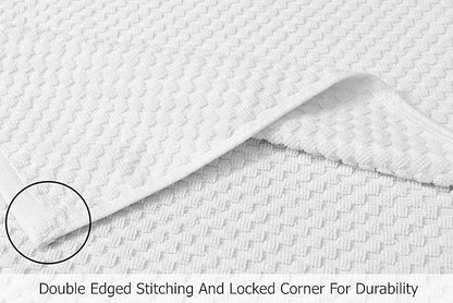 COTTON CRAFT Hooded Bath Towel – Oversized 35 x 70 Waffle Weave Towel with Hood for Adults - 100% Ringspun Cotton Pool Bath Sheet Wrap with Hood - Soft Super Absorbent Quick Dry – 450 GSM – White