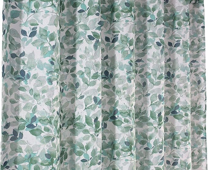 Serafina Home Hotel Quality Fabric Bathroom Shower Curtain: Lush Nature Leaf - Sage Green Grey Teal (Lush Nature, 72 x 70 inches)
