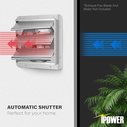Simple Deluxe 12-Inch Square Aluminum Automatic Gravity Shutter Louver Vent, Silver,2-Pack