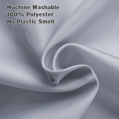 Titanker Fabric Shower Curtain Liner, Gray Shower Curtain Liner with 2 Magnets, 70 x 72 Inches, Cloth Shower Liner Waterproof Polyester, 85GSM, Easy Installation, Machine Washable, Blue Gray
