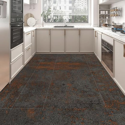 Art3d 30-Pack Peel and Stick Vinyl Floor Tiles, 12 x 12 in, Rust Granite | Anti-Slip, Waterproof, Stain-Resistant, Simple to Clean, Durable, Premium Vinyl, Ideal for Kitchen, Dining Room, Bedrooms