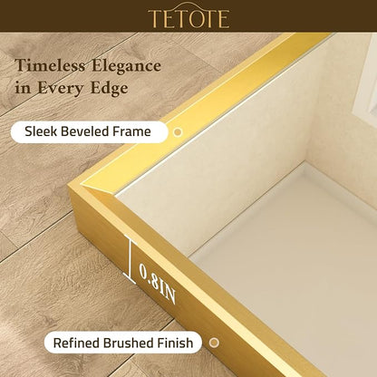 Brushed Brass Bathroom Mirror 22" x 30" Brushed Gold Rectangle Beveled Framed Bathroom Vanity Mirror for Over Sink, Tempered Glass, Modern Farmhouse Bedroom, Entryway, Living Room
