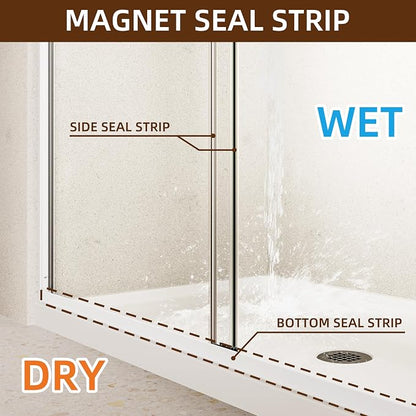 Royal Guard 56-60" W x 72" H Double Sliding Shower Door,Matte White | Semi-Frameless Glass Shower Door with 1/4'' (6mm) Clear SGCC Tempered Glass,Bypass Shower Enclosure,Easy to Clean&Waterproof