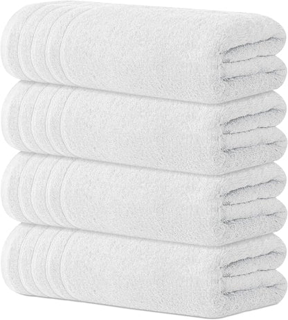 Avalon Towels Bath Towels Set of 4, Size 30 x 60 Inches - 60% Cotton, 40% Viscose Made from Bamboo, Soft and Absorbent, Quick Drying, Lightweight, Perfect for Daily Use