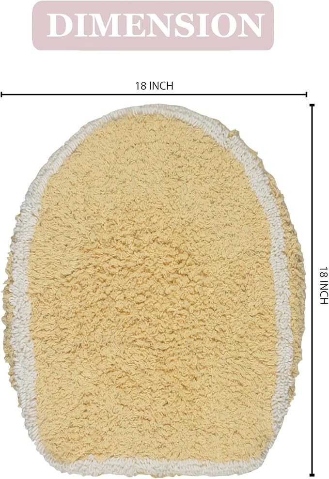 Home Weavers Allure Collection Toilet Lid Seat Cover, Elastic Edges, 100% Cotton Soft Universal Fit for Standard Oblong Round Elongated Bath Room Bowl Lids, Washable, 18"x18" Toilet Lid Cover, Yellow