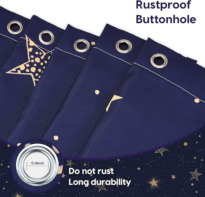 Amaredom Star Shower Curtain, Celestial Shower Curtain for Bathroom, Waterproof Fabric Shower Curtain Set, Bathroom Decoration with 12 Hooks 72x72 Inches