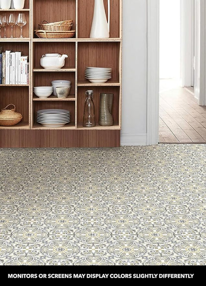 FloorPops FP2947 Antico Peel & Stick Floor Tiles, Multicolor
