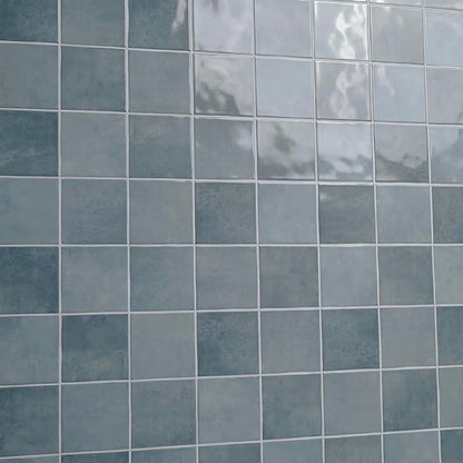 MSI Renzo Denim 5 Inch x 5 Inch Glossy Ceramic Square Wall Tile for Bathroom, Kitchen Backsplash, Accent Wall, and Shower