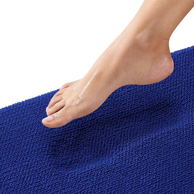 OLANLY Thick Memory Foam Bathroom Rug 36x24, Absorbent Bath Mat, Royal Blue | Soft Quick Dry Bath Rugs, Non-Slip, Machine Washable Carpet for Bathroom Floor, Tub and Shower, Home Decor Accessories
