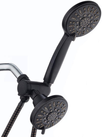 AquaDance Oil Rubbed Bronze Premium High Pressure 48 3-Way Combo for The Best of Both Worlds – Enjoy Luxurious Rain Head and 6-Setting Hand Held Shower Separately or Together | Enjoy Two 6-Setting Rain & Hand Showerheads Separately or Together for the ...