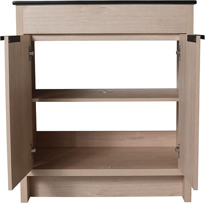 30'' Freestanding Bathroom Vanity, 30 Inch Floor Stand Bathroom Vanity with Sink, Single Black Sink Cabinet Set, Modern Storage Cabinet, with Soft Closing Door, 02430PLO+9075BK