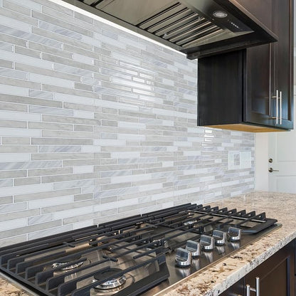 LONGKING 10-Sheet Extra Thick Peel and Stick Backsplash Tiles, Waterproof Kitchen Backsplash Peel and Stick Tile, Self-Adhesive Backsplash for Kitchen, Beige & White | Peel and stick backsplash, self-adhesive wall tile, Beige White, extra thick, waterp...