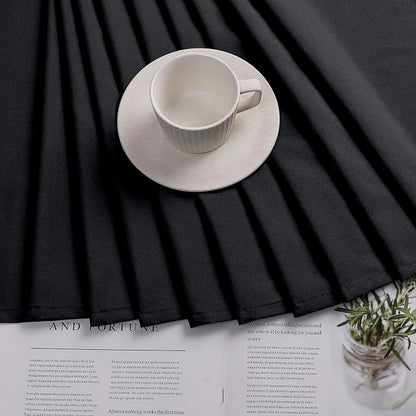 OVZME Zora 36 x 72 Inch Stall Fabric Shower Curtain - Soft Small Black Shower Curtain for Bathroom for Narrow Stall Size, Machine Washable Water Resistance, Hotel Style, Black