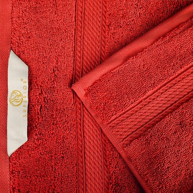 Superior Egyptian Cotton Plush & Absorbent, Face Towel Set of 6, Red | Quick Dry, Soft Luxury Towel Set, Bath Essentials for Bathroom, Guest Bath, Spa, 2 Piece Face, Madeline Towels