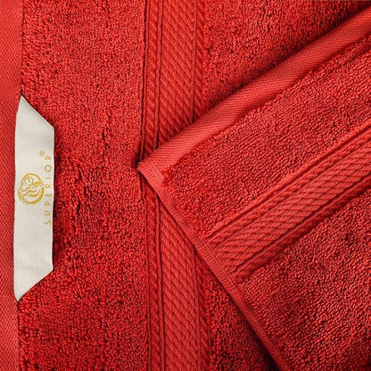 Superior Egyptian Cotton Plush & Absorbent, Face Towel Set of 6, Red | Quick Dry, Soft Luxury Towel Set, Bath Essentials for Bathroom, Guest Bath, Spa, 2 Piece Face, Madeline Towels