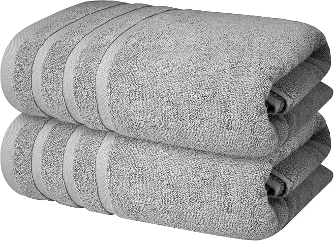 Infinitee Xclusives 100% Ring-Spun Cotton Bath Towels for Bathroom - Pack 2 | Luxury Super Soft, Absorbent & Quick-Drying |27x54 inches| Large Bathroom Towels Set |600 GSM| Gym, Shower, Spa & Hotel Use