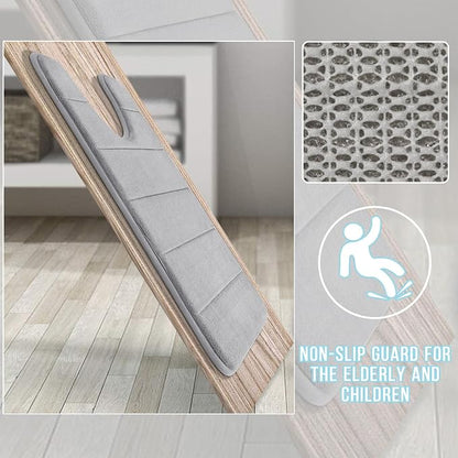 Yimobra Memory Foam Toilet Bath Mat U-Shaped, Commode Contour Rug, Soft and Comfortable, Super Water Absorption, Non-Slip, Thick, Machine Wash and Easier to Dry for Bathroom, 24 X 20 Inches, Grey