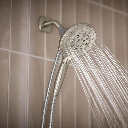 Moen Engage Spot Resist Brushed Nickel Six-Function 5.5-Inch Removable Handheld Showerhead with Magnetic Docking System, 26112SRN