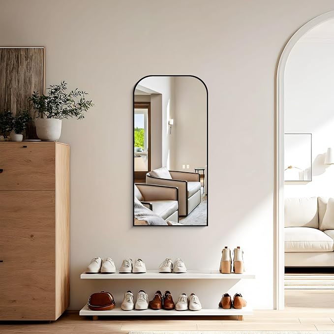 COFENY Bathroom Mirror, 20x40 inch Black Rectangle Wall Mounted Mirror with Thin Frame, Bathroom Vanity Mirrors for Over Sink, Entryway, Living Room, Bedroom