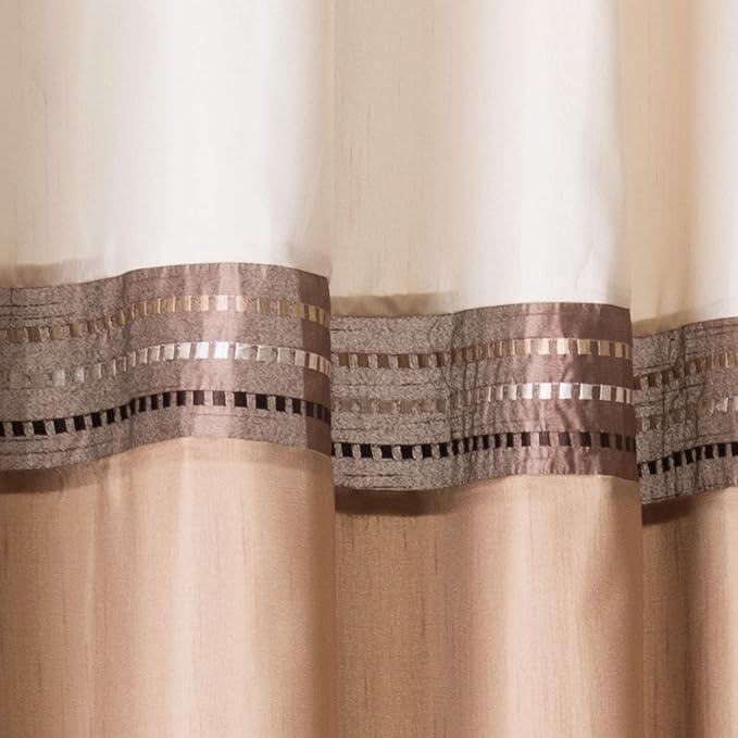 Lush Decor Terra Shower Curtain Single 72" W x 72" L Beige & Ivory - Fabric Shower Curtains for Bathroom - Neutral Bathroom Curtain - Modern Glam Décor
