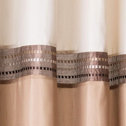 Lush Decor Terra Shower Curtain Single 72" W x 72" L Beige & Ivory - Fabric Shower Curtains for Bathroom - Neutral Bathroom Curtain - Modern Glam Décor
