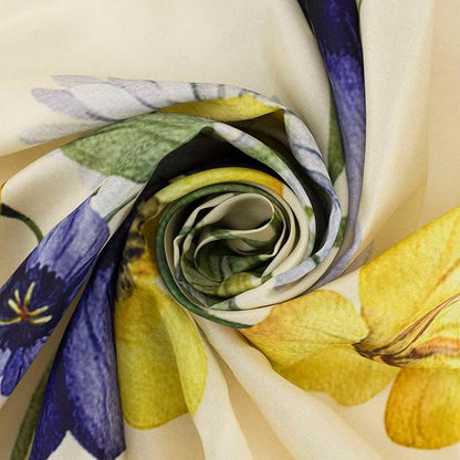 HVEST Wildflower Shower Curtain for Bathroom, Blue and Yellow Floral and Wheat with Butterfly Shower Curtain with Hook, Country Daisy Flower on Beige Shower Curtain Set Bathroom Decor, 60X72 inch