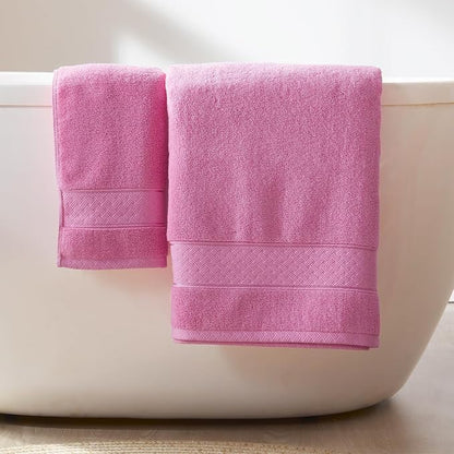 COZYART Bath Towel Set 6 PCS, Pink Luxury 100% Turkish Cotton 650GSM | Soft Absorbent Quick Dry, OEKO‑Tex 100 Cert. Zero Twist Ring Spun Cotton, Plush Fluffy, Breathable Hotel Quality Towels Set
