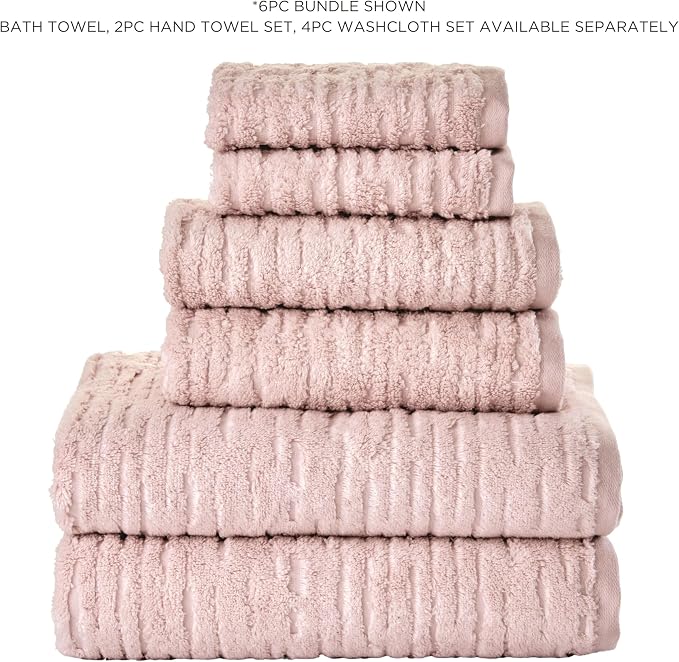 SKL Home CloudSoft Bath Towel, 100% Cotton Luxury, Blush Pink | Premium spa-level quality. 600 GSM weight. Ultra plush & absorbent.