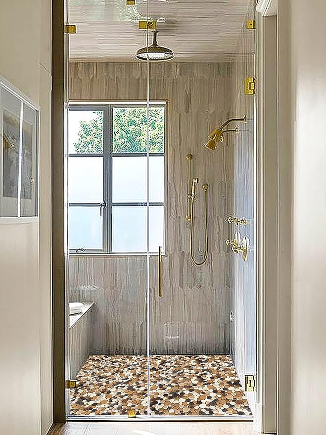Yellowstone Matte Pebbles Mosaic Tile for Shower Floor Bathroom Floor Tiles Non Slip [5 Sheets]