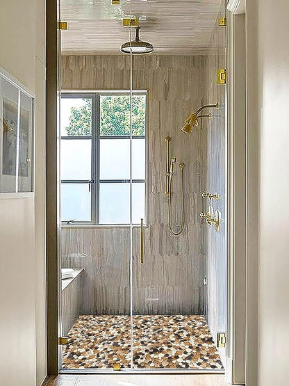 Yellowstone Matte Pebbles Mosaic Tile for Shower Floor Bathroom Floor Tiles Non Slip [5 Sheets]