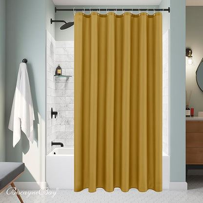 Fabric Shower Curtain Liner 72x72 Inch-Gold Standard Size Shower Liners | Hotel Quality Water Resistant Shower Liners for Bathroom-Machine Washable Cloth Polyester Bath Curtain-Rental Apartment Home