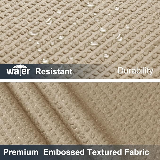 Taupe Shower Curtain for Bathroom 78 Inches Long, 3D Embossed Textured Fabric Farmhouse Shower Curtain Soft Cloth, Water Repellent, Machine Washable, Hotel Style, 72" W x 78" L, Taupe