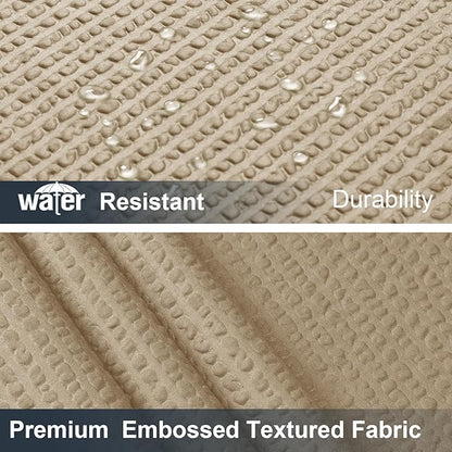 Taupe Shower Curtain for Bathroom 78 Inches Long, 3D Embossed Textured Fabric Farmhouse Shower Curtain Soft Cloth, Water Repellent, Machine Washable, Hotel Style, 72" W x 78" L, Taupe