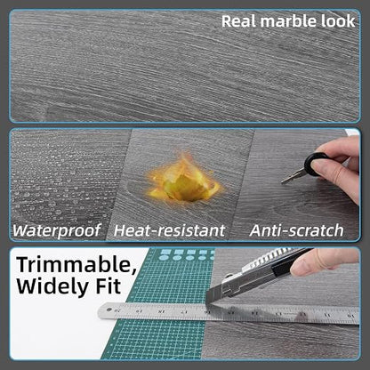 Art3d 30-Pack Peel and Stick Flooring Wood Planks, 12 x 12 in, Grey Oak | Premium Vinyl, Self-Adhesive, Waterproof, Wood Grain, Fade-Resistant, Scratch-Proof, Ideal for Kitchen, Dining Room, Bedrooms