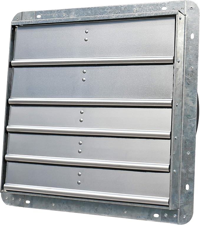 iLiving - 18" Wall Mounted Shutter Exhaust Fan - Automatic Shutter - Single Speed - Vent Fan For Home Attic, Shed, or Garage Ventilation, 3852 CFM, 5800 SQF Coverage Area, Silver (ILG8SF18S)