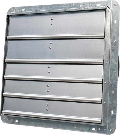 iLiving - 18" Wall Mounted Shutter Exhaust Fan - Automatic Shutter - Single Speed - Vent Fan For Home Attic, Shed, or Garage Ventilation, 3852 CFM, 5800 SQF Coverage Area, Silver (ILG8SF18S)