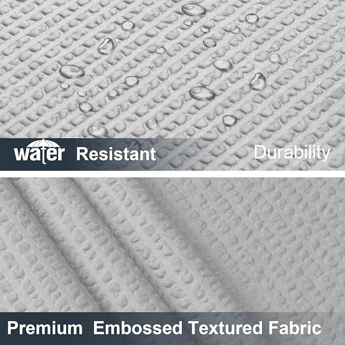 OWENIE Light Grey Stall Shower Curtain for Bathroom, 3D Embossed Textured Fabric Small Shower Curtain for Narrow Stall Size, Machine Washable Water Resistance, Hotel Style, 36" W x 72" L, Light Grey