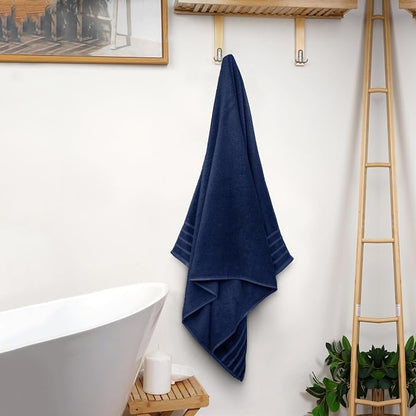 Avalon Towels Bath Towels Set of 4, Size 30 x 60 Inches - 60% Cotton, 40% Viscose Made from Bamboo, Soft and Absorbent, Thin and Quick Drying, Lightweight, Perfect for Daily Use