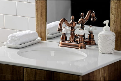 Kingston Brass KB160PXAC Heritage 4" Centerset Bathroom Faucet, Antique Copper,6.19 x 4.69 x 6.19