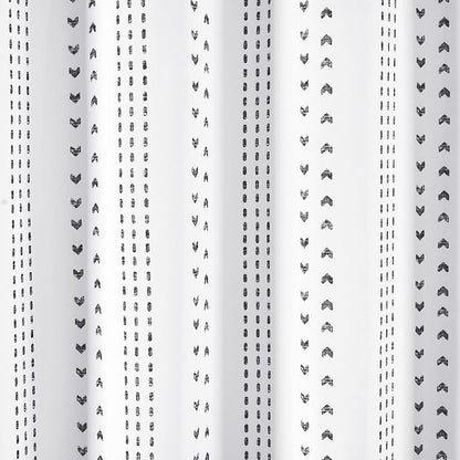 Lush Decor Hygge Stripe Shower Curtain Single 72" W x 72" L Black & White - Fabric Shower Curtains for Bathroom - White Bathroom Curtain