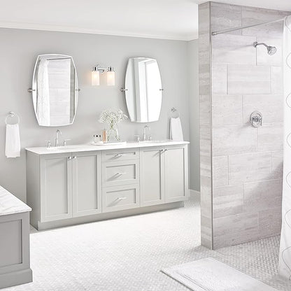 Moen Gibson Two-Handle High Arc Widespread Modern Bathroom Sink Faucet for 3-Hole Setups with Valve Included, Chrome, TV6142